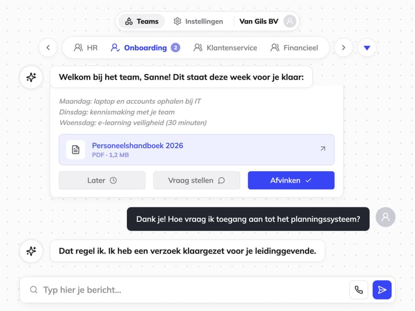 AI-agent als onboardingassistent
